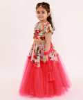 Floral Print Ghaghra Set With Dupatta