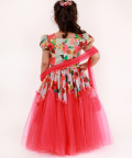 Floral Print Ghaghra Set With Dupatta