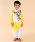 Embroidered Jacket With Yellow Kurta