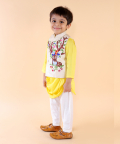 Embroidered Jacket With Yellow Kurta