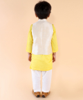 Embroidered Jacket With Yellow Kurta