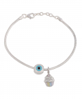 Evil Eye And Cupcake Charm Bracelet