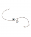 Evil Eye And Cupcake Charm Bracelet