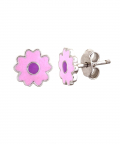 Pink Flower Studs