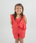 Linen Frill Playsuit 