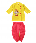 Ganesh Embroidery Patch Work Kurta And Dhoti