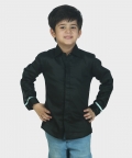 Black Shirt With Holographic Stripes
