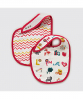 Alphabets Pink Organic Bib Set 