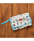 Alphabets Blue Organic Diaper Clutch