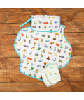 Alphabets Blue Organic Diaper Clutch