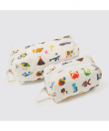 Alphabets Blue Organic Travel Pouch