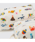 Alphabets Blue Organic Travel Pouch
