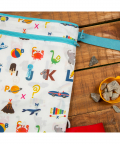 Alphabets Blue Organic Wet/Dry Bag