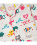 Alphabets Pink Organic Pajama Set