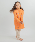 Muslin Digital Print Kurta - Dhoti Set With Hand Work Details 