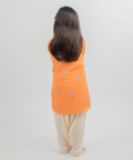 Muslin Digital Print Kurta - Dhoti Set With Hand Work Details 