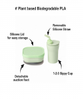Miniware Sip & Snack- Suction Bowl with Sippy Cup Feeding Set  Key Lime/ Key Lime