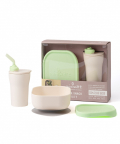 Miniware Sip & Snack- Suction Bowl with Sippy Cup Feeding Set  Vanilla/Lime