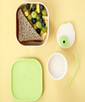 Miniware Sip & Snack- Suction Bowl with Sippy Cup Feeding Set  Vanilla/Lime