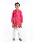 Pink Temple Embellished Kurta Set