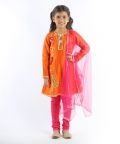 Orange Pataka Kurta Set