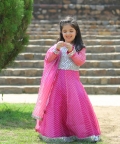 Pink Lehariya Mirror Anarkali