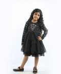 Black Colorful Embellished Skull Dress