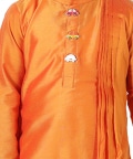 Orange Cowl Kurta With Car Buttons