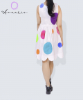 Peekaboo Dress Polka White