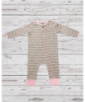 Two-Way Zipper Romper Grey Stripped