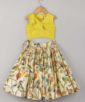 Stylish Top With Printed Lehenga