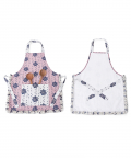 Purple And Grey Colour Printed Canvas Apron With Pouch