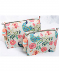 Khaki Anaar Aur Mor Print Large Sized Vanity Kit
