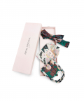 Brown Abutilon And White Abutilon Print Pleated 3 Ply Mask With Pouch And Hairband Set