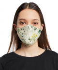 Aqua And Ivory Titli Print Reversible 3 Ply Mask With Pouch