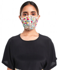 Cream Crepe Kutch Embroidered Mask