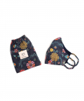 PS Kids Navy Spring Print Structured 3 Ply Mask With Pouch For Kids