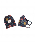 Navy Spring Print Structured 3 Ply Mask With Pouch