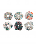Set Of 6 Assorted Silkmul Scrunchies In Signature Prints