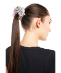 Set Of 5 Assorted Organza And Silkmul Scrunchies In Signature Prints