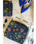 Navy Spring Print Small, Medium And Large Vanity Kits Set (Set Of 3)