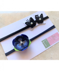 Pansy And Felt Butterfly Soft Hairband - Set Of 2 - Combo D