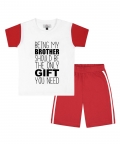 Red And White Co-Ord Set For Brothers
