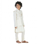 Resham Embroidery Plain Kurta & Bundi Set