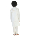 Resham Embroidery Plain Kurta & Bundi Set
