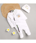 Royal Brats Bady Applace Romper Combo Set-White