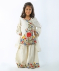 Ivory Embroidered Sharara Set
