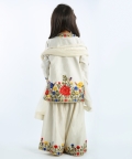 Ivory Embroidered Sharara Set