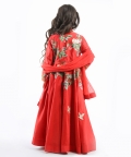 Red Embroidered Anarkali Set