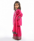 Fuchsia Chanderi Embroidered Kurta Set